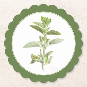 FRISCHER OREGANO Scalloo Runder Untersetzer - Text