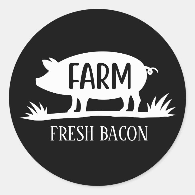 Frischer Schweinebacke in landwirtschaftlichen Bet Runder Aufkleber (Vorderseite)