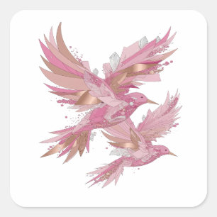 Frischer Silber CRYSTAL BIRDS Bastelaufkleber Quadratischer Aufkleber