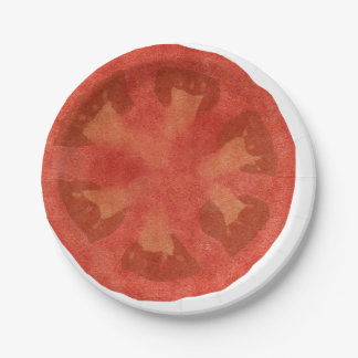 Frischer Tomate-Salat Pappteller