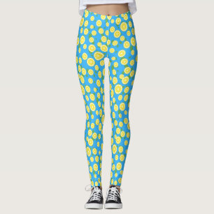 Frischer Zitronenscheiben-Blau-Sommer-Leggings Leggings