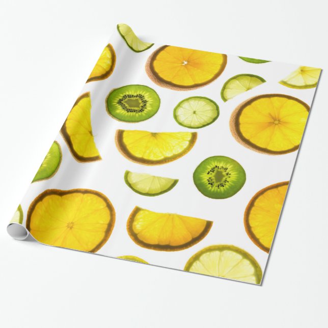 Frischer Zitrusfrüchte Geschenkpapier (Ungerollt)