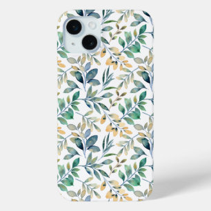 Frisches Aquarell-Grün und gelbes Blattmuster Case-Mate iPhone Hülle