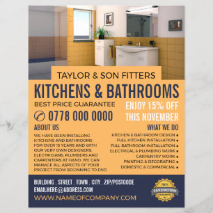 Frisches Badezimmer Portrait, Küche & Badezimmer F Flyer