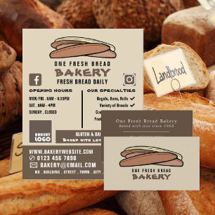 Frisches Baguettes, Bäckereien, Bäckereiladen Visitenkarte