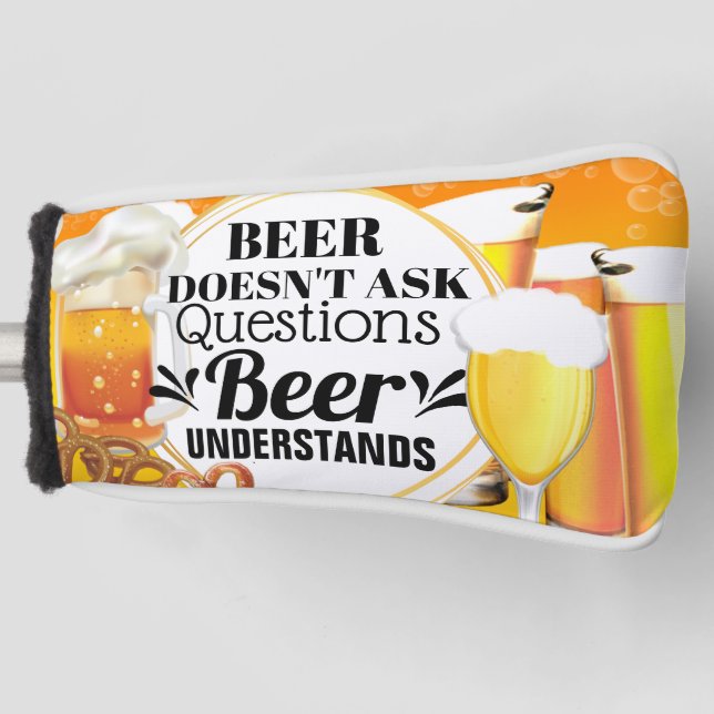 Frisches Bier frage keine Fragen Golf Headcover (Vorderseite)