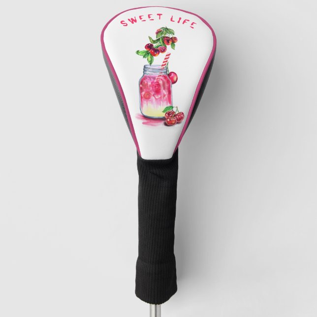 Frisches Cherry Drink Golf Head Cover - Custom Tex Golf Headcover (Vorderseite)