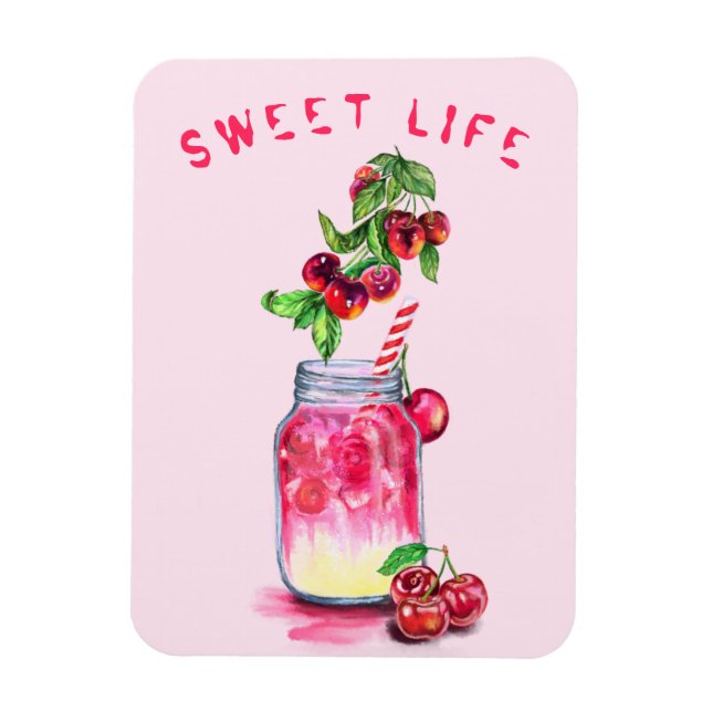 Frisches Cherry Drink Magnet - Benutzerdefinierter (Vertikal)