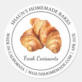 Frisches Croissant Backen Modernes Label Runder Aufkleber