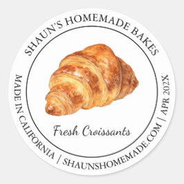 Frisches Croissant Backen Modernes Label Runder Aufkleber