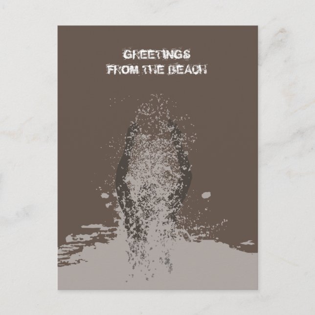 Frisches einfarbiges Grunge Man Water Sprinkle Postkarte (Vorderseite)