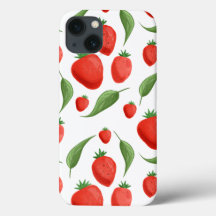 Frisches Erdbeerblatt-Muster iPhone-Case