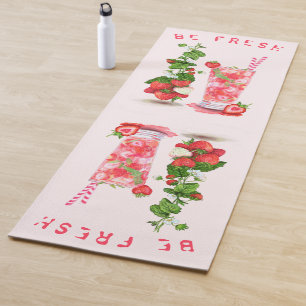 Frisches Erdbeeren Drink Yoga Mat - Benutzerdefini Yogamatte