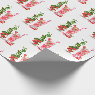 Frisches Erdbeergetränk Geschenkpapier