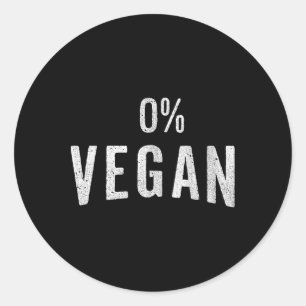 Frisches Fleisch und Fleischfresser 0% Vegan - Gri Runder Aufkleber