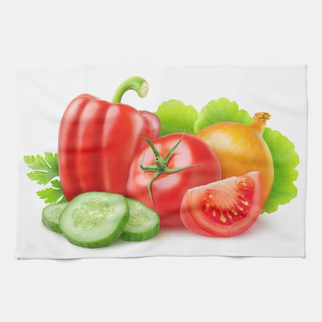 Frisches Gemüse Geschirrtuch (Horizontal)