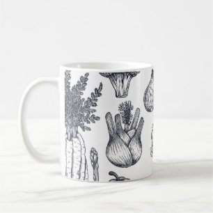 Frisches Gemüse nahtlos Muster. Brokkoli, Karro Kaffeetasse