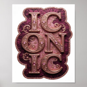 Frisches Gold ICONIC Textdesign Poster