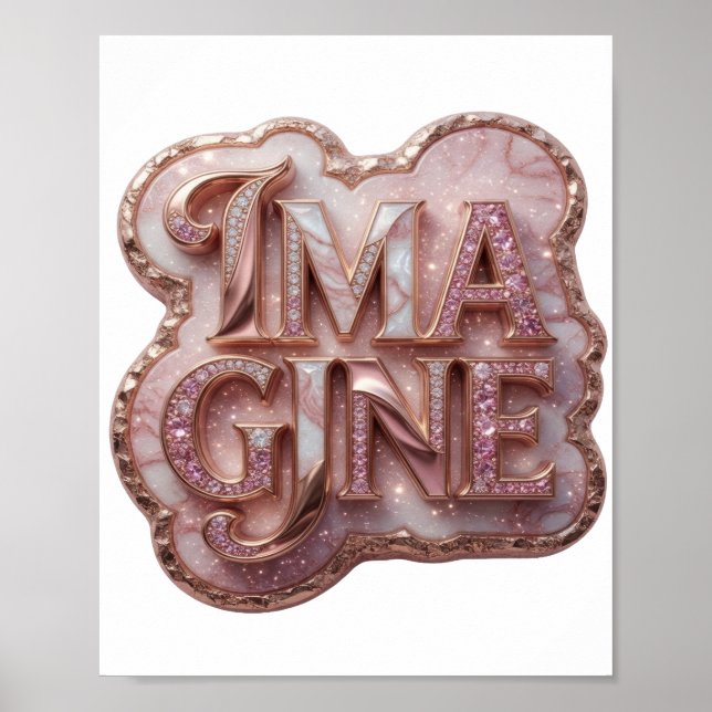 Frisches Gold IMAGINE 3D-Textart Poster (Vorne)