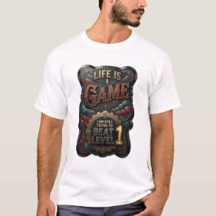Frisches Gold LIFE IS A GAME 3D-Textkunst T-Shirt