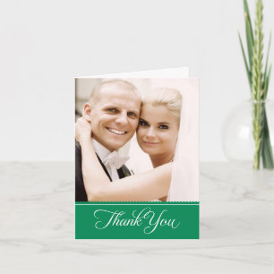 Frisches grünes Bannerfoto Hochzeit Dankeskarte