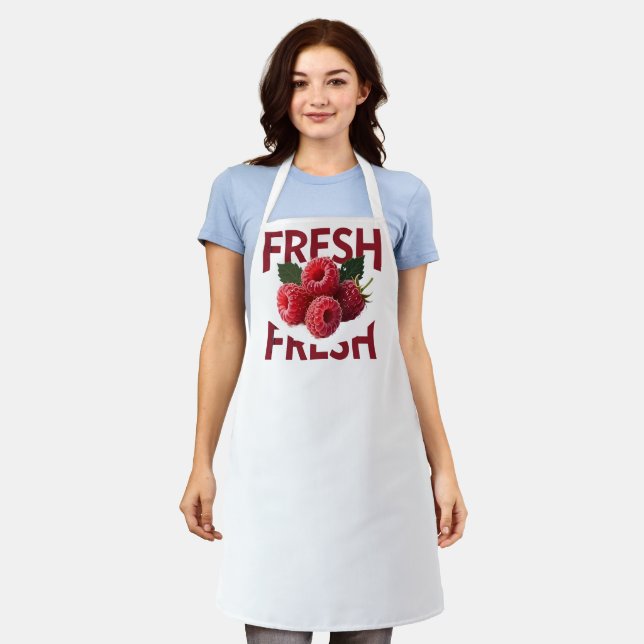 Frisches Himbeer-Minimalist-Frucht Schürze (Getragen)