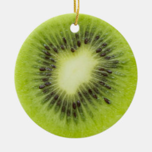 Frisches Kiwi. Runde Scheibe abgeschieden Keramikornament