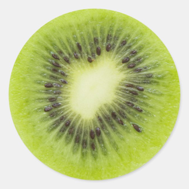Frisches Kiwi. Runde Scheibe abgeschieden Runder Aufkleber (Vorderseite)