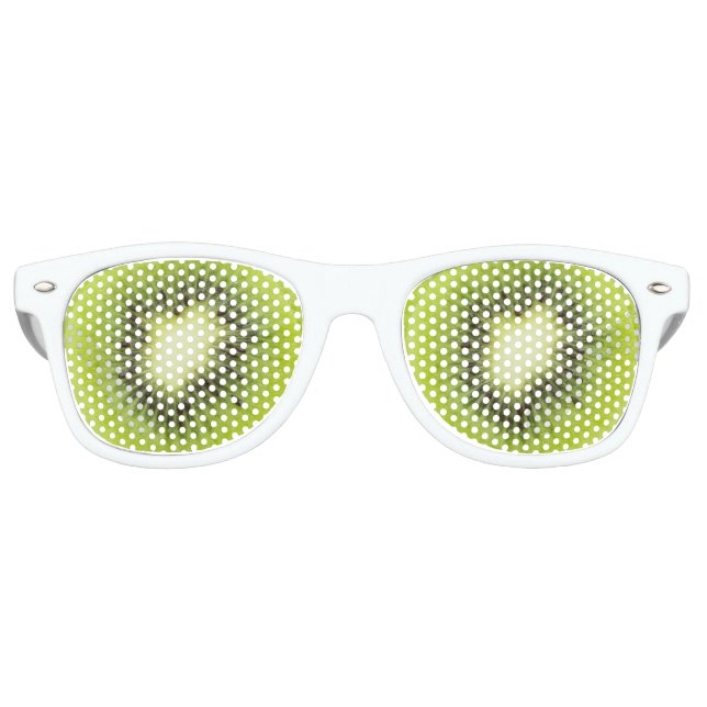 Frisches Kiwi. Runde Scheibe abgeschieden Sonnenbrille (Vorderseite)