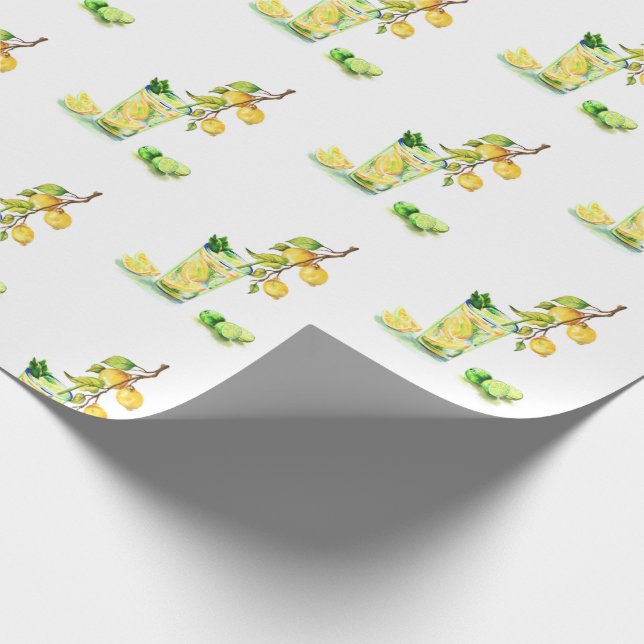 Frisches Lemon Drink Lemons Wrapping Paper Geschenkpapier (Ecke)