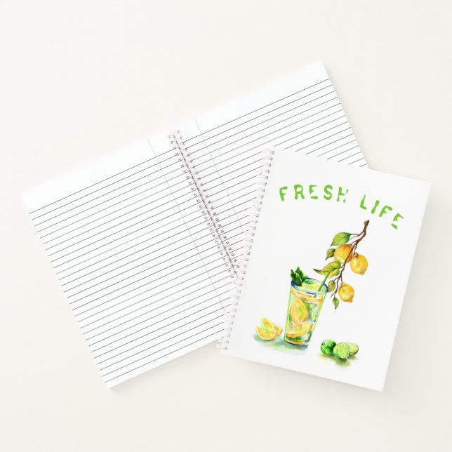 Frisches Lemon Drink Notebook - Benutzerdefinierte Notizbuch (Innenseite)
