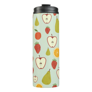 Frisches Obst in einem sich nahtlos wiederholenden Thermosbecher