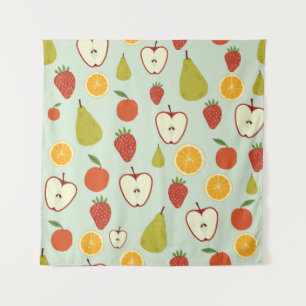 Frisches Obst in einem sich nahtlos wiederholenden Wandteppich