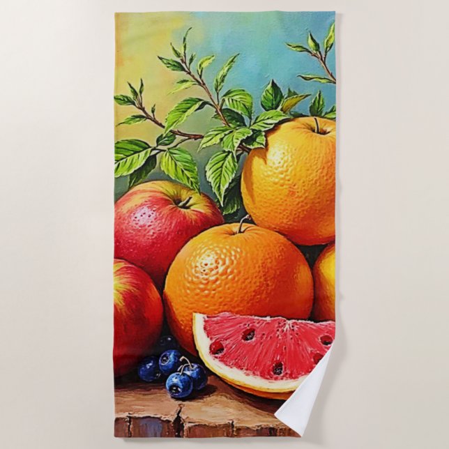 Frisches Obst in perfektem Mix Design Strandtuch (Vorderseite)