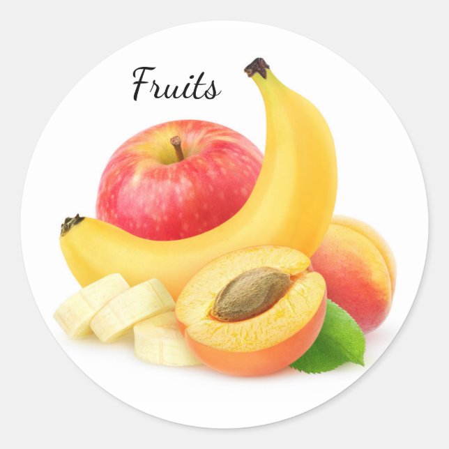 Frisches Obst Runder Aufkleber (Vorderseite)