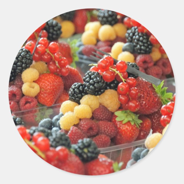 frisches Obst Runder Aufkleber (Vorderseite)