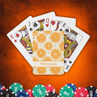 Frisches Orangenschlankmuster - Helles Zitrusfruch Spielkarten