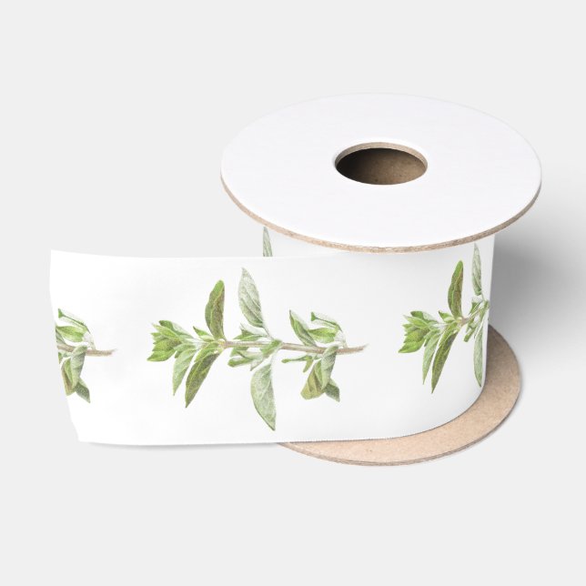 FRISCHES OREGANO 3" Breitseitiges Satinband (Spule)