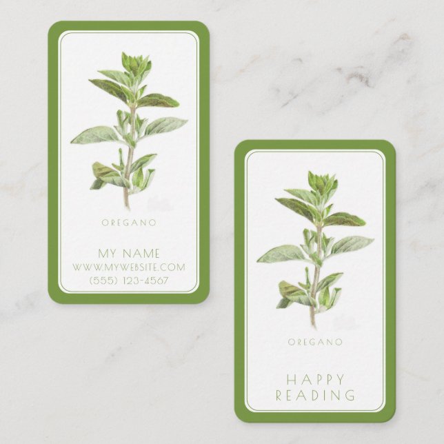 FRISCHES OREGANO Business Lesezeichen - 3,5 x 2 Ka Mitteilungskarte (Vorne/Hinten)