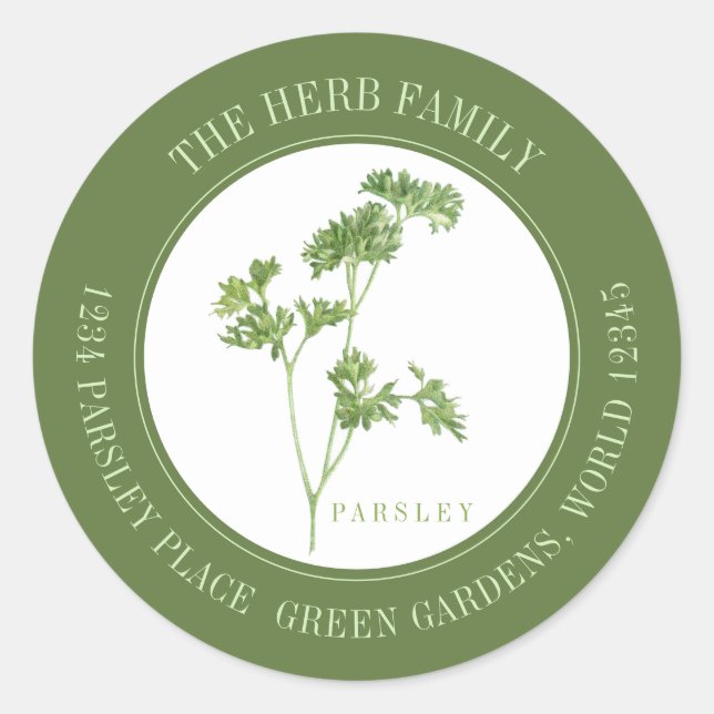 FRISCHES PARSLEY Kleine Umschlag Aufkleber - grün (Vorderseite)