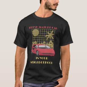 Frisches reife Auto in Ihrer Nachbarschaft Retro V T-Shirt