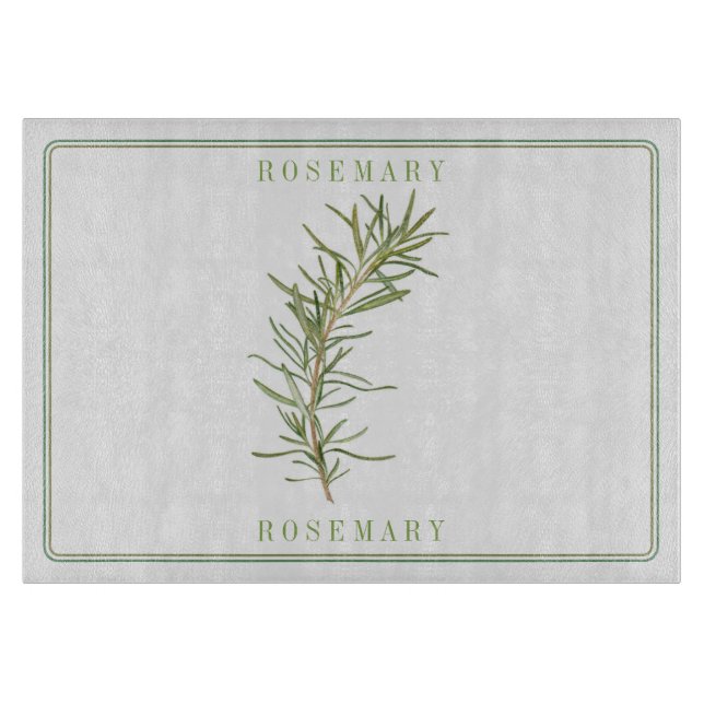 FRISCHES ROSEMARY 11x8 Glasschneider Schneidebrett (Vorderseite)