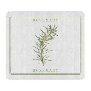 FRISCHES ROSEMARY 6x7 Glas Cutting Board Schneidebrett