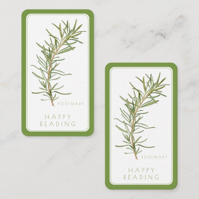 FRISCHES ROSEMARY-Lesezeichen - 3.5x2-Karte + Text Mitteilungskarte (Vorne/Hinten)