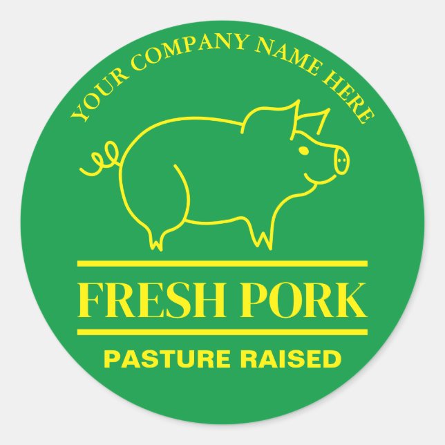 Frisches Schweinefleisch, kundenspezifischer Stick Runder Aufkleber (Vorderseite)