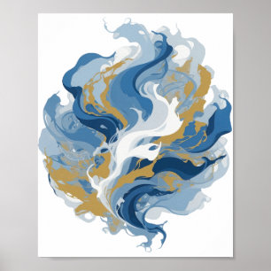 Frisches Silber ABSTRACT ART Design v3 Poster