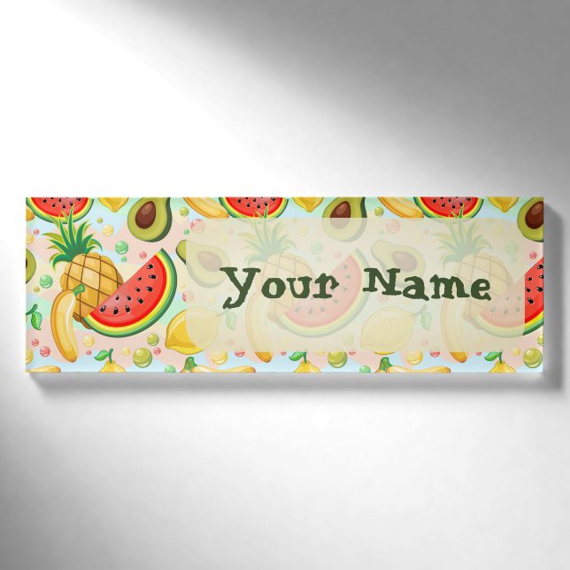 Frisches Sommerkulstmuster Namenschild (Vorderseite)