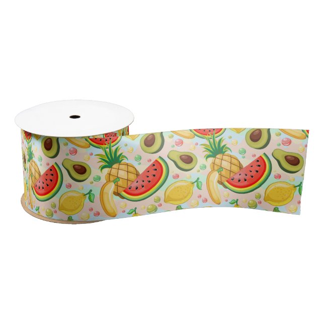 Frisches Sommerkulstmuster Satinband (Spule)