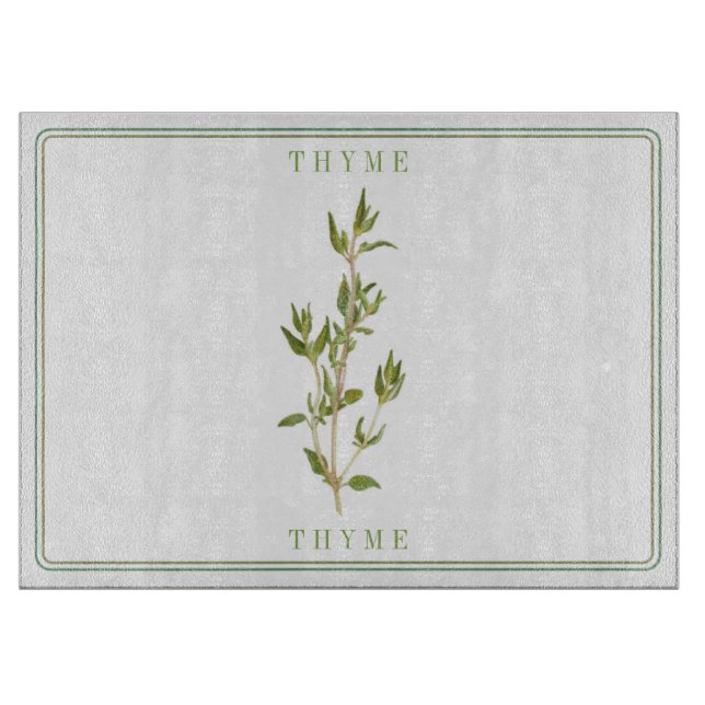 FRISCHES THYME 15x11 Glasschneidebrett Schneidebrett (Vorderseite)