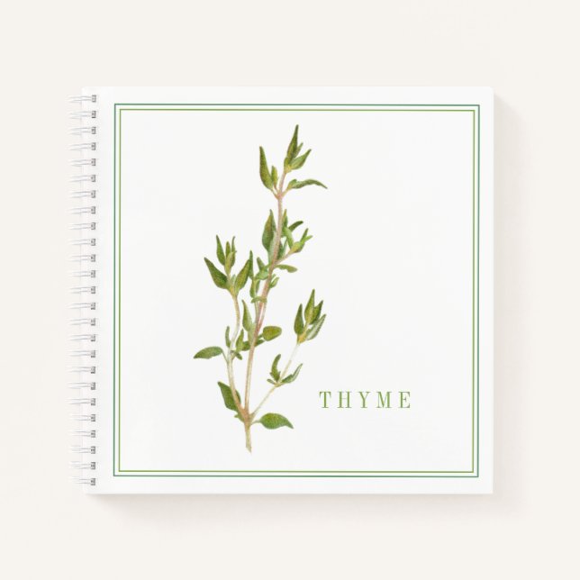 FRISCHES THYME 8.5x8.5 SpiralNotebook Notizbuch (Vorderseite)
